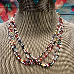 Handmade seed bead necklace.